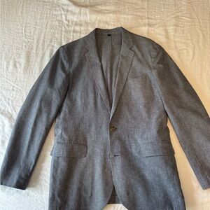 J Crew Men’s Ludlow Cotton-Linen Suit - Jacket 40R - Pants size 32 - Deep Water